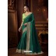 Dark Green Latest Designer Party Wear Vichitra Silk Sari