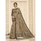 Beige Latest Designer Party Wear Raw Silk Sari