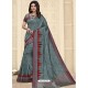 Grey Latest Designer Party Wear Raw Silk Sari