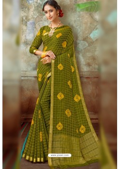 Mehendi Latest Designer Classic Wear Chiffon Sari