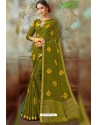 Mehendi Latest Designer Classic Wear Chiffon Sari