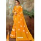 Mustard Latest Designer Classic Wear Chiffon Sari