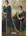 Navy Blue Latest Designer Classic Wear Chiffon Sari