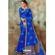 Royal Blue Latest Designer Classic Wear Chiffon Sari