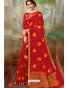 Red Latest Designer Classic Wear Chiffon Sari