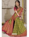 Parrot Green Latest Designer Classic Wear Silk Sari