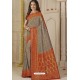 Grey Latest Designer Classic Wear Silk Sari