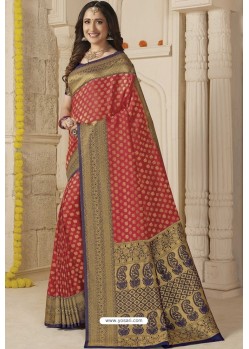 Red Latest Designer Classic Wear Silk Sari