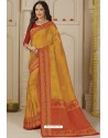 Mustard Latest Designer Classic Wear Silk Sari