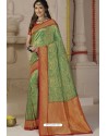 Dark Green Latest Designer Classic Wear Silk Sari