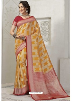 Mustard Latest Designer Classic Wear Silk Sari