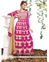 Flawless Embroidered Work Pink Art Silk Anarkali Salwar Suit