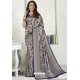 Silver Latest Designer Classic Wear Silk Sari