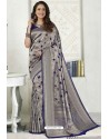 Silver Latest Designer Classic Wear Silk Sari