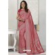 Rose Red Latest Designer Classic Wear Silk Sari