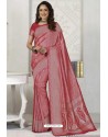 Rose Red Latest Designer Classic Wear Silk Sari