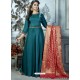 Teal Heavy Designer Embroidered Party Wear Gown Style Readymade Anarkali Suit