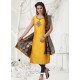 Yellow Latest Designer Party Wear Readymade Straight Salwar Suit