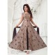 Light Brown Heavy Designer Embroidered Party Wear Front Cut Readymade Anarkali Suit