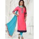 Fuchsia Latest Designer Party Wear Readymade Straight Salwar Suit