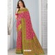 Rose Red Latest Designer Traditional Wear Banarasi Silk Sari