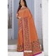 Orange Latest Designer Traditional Wear Banarasi Silk Sari