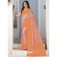 Peach Latest Designer Traditional Wear Banarasi Silk Sari