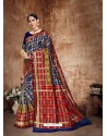 Royal Blue Latest Designer Traditional Wear Banarasi Silk Sari