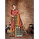 Rose Red Latest Designer Traditional Wear Banarasi Silk Sari