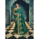 Dark Green Embroidered Designer Traditional Wear Silk Sari