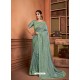 Sea Green Groovy Embroidered Designer Party Wear Sari