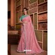Pink Groovy Embroidered Designer Party Wear Sari