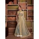 Beige And Gold Groovy Embroidered Designer Party Wear Sari