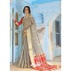 Grey Latest Designer Traditional Wear Silk Handloom Sari