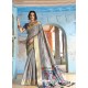 Silver Latest Designer Traditional Wear Silk Handloom Sari