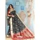 Black Latest Designer Traditional Wear Silk Handloom Sari