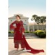 Red Designer Georgette Party Wear Palazzo Suit
