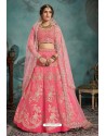 Light Pink Trendy Heavy Embroidered Designer Bridal Lehenga Choli