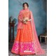Orange Trendy Heavy Embroidered Designer Bridal Lehenga Choli