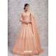 Light Orange Elegant Heavy Embroidered Designer Bridal Lehenga Choli