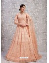 Light Orange Elegant Heavy Embroidered Designer Bridal Lehenga Choli