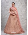 Old Rose Elegant Heavy Embroidered Designer Bridal Lehenga Choli
