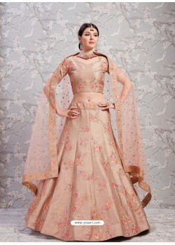 Light Brown Elegant Heavy Embroidered Designer Bridal Lehenga Choli