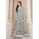 Grey Latest Party Wear Designer Butterfly Net Pakistani Suit