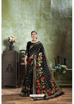 Black Mesmeric Designer Classic Wear Silk Sari