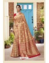 Light Orange Latest Designer Classic Wear Soft Silk Sari