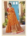 Orange Latest Designer Classic Wear Soft Silk Sari