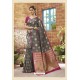 Grey Latest Designer Classic Wear Soft Silk Sari