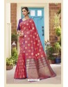 Light Pink Latest Designer Classic Wear Soft Silk Sari