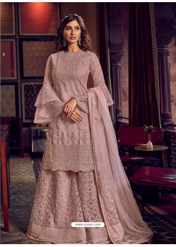 Dusty Pink Heavy Designer Party Wear Palazzo Salwar Suit